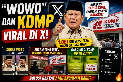 Heboh WOWO dan KDMP! Terungkap Video Prabowo Dipotong, Publik X Langsung Memanas