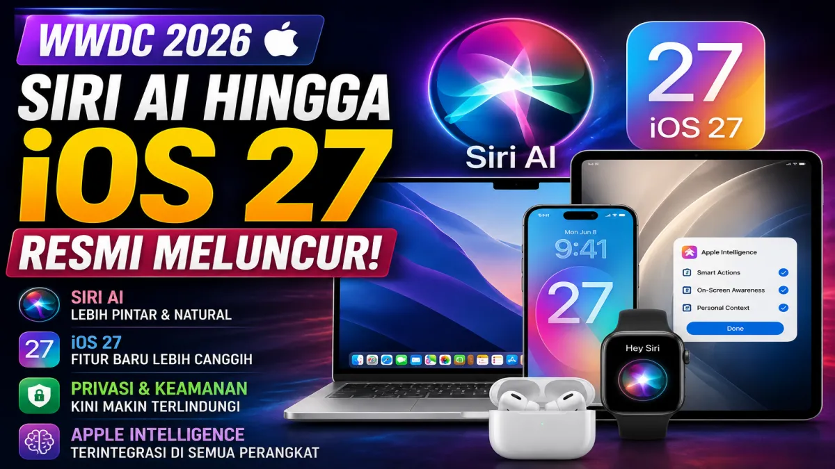 Apple Bikin Geger WWDC 2026, Siri AI dan iOS 27 Resmi Diluncurkan