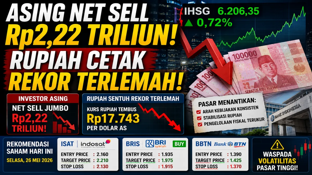 Fakta IHSG Hari Ini Asing Net Sell Rp2,22 Triliun! Terungkap Rupiah Cetak Rekor Terlemah