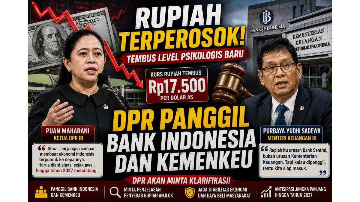 DPR Panggil Bank Indonesia dan Kemenkeu Usai Rupiah Jebol, Puan Maharani Minta Krisis Segera Diantisipasi