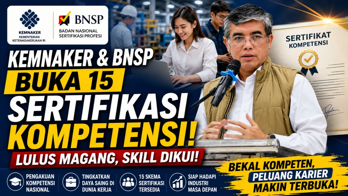 Kemnaker dan BNSP Resmi Buka 15 Sertifikasi Kompetensi, Lulusan MagangHub Kini Punya Nilai Jual Tinggi