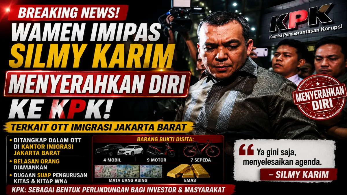 Update Kasus Wamen Imipas Silmy Karim Menyerahkan Diri ke KPK, OTT Imigrasi Jakarta Barat Bongkar Dugaan Suap KITAS-KITAP