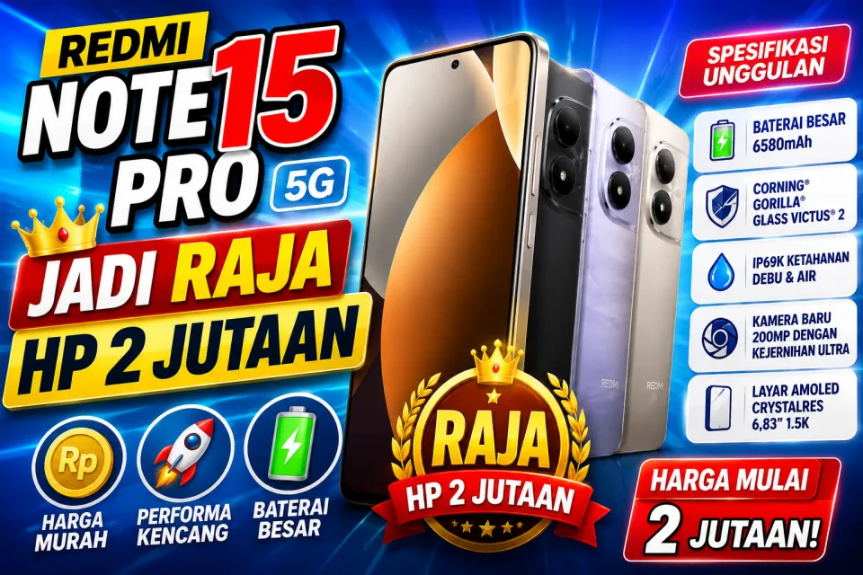  Update Terbaru Redmi Note 15 Pro Jadi Raja HP 2 Jutaan? Kamera 200MP, Layar AMOLED 120Hz dan Baterai 6.580