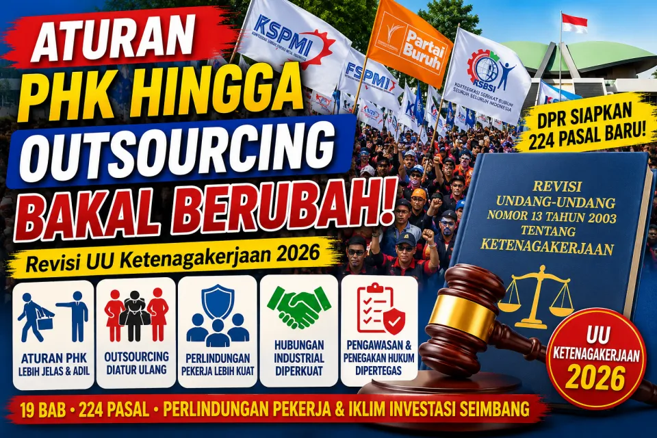 Terbaru Revisi UU Ketenagakerjaan 2026 DPR Siapkan 224 Pasal Baru, Aturan PHK hingga Outsourcing Bakal Berubah
