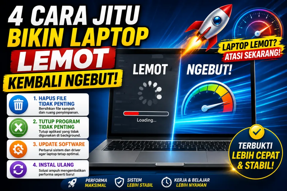 4 Cara Jitu Bikin Laptop Lemot Kembali Ngebut, Nomor Terakhir Paling Ampuh Saat Sistem Sudah Parah
