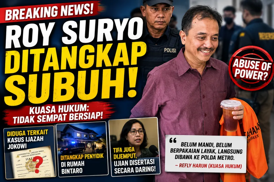 Roy Suryo Ditangkap Hari Ini, Kuasa Hukum Soroti Dugaan Abuse of Power dalam Kasus Ijazah Jokowi