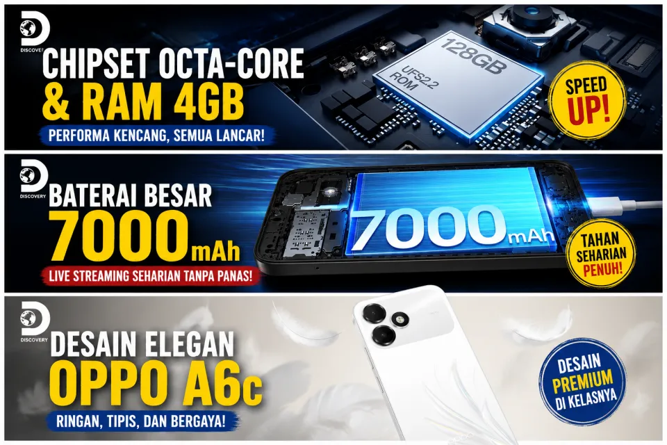Oppo A6c Resmi Meluncur di Indonesia, Baterai 7000mAh dan Layar 120Hz Dibanderol Mulai Rp2 Jutaan