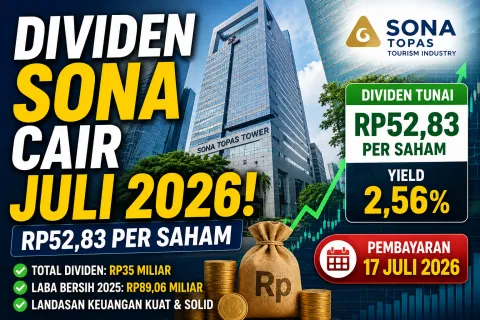 Terbaru Dividen SONA Cair Juli 2026! Investor Kantongi Rp52,83 per Saham, Yield Tembus 2,56 Persen