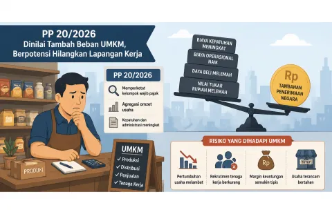 Terbaru PP 20/2026 Dikritik Ekonom, UMKM Dinilai Terbebani Pajak dan Administrasi