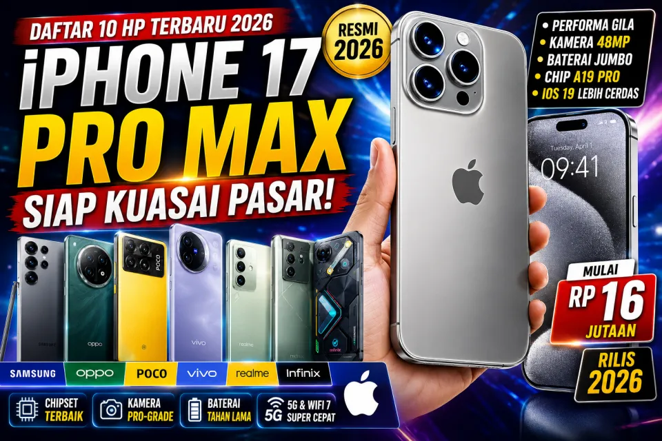10 HP Terbaru 2026 yang Paling Diburu di Indonesia, Samsung S26 hingga iPhone 17 Pro Max Siap Kuasai Pasar
