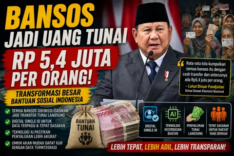 Terbaru Bansos Akan Cair dalam Bentuk Uang Tunai Rp5,4 Juta per Orang