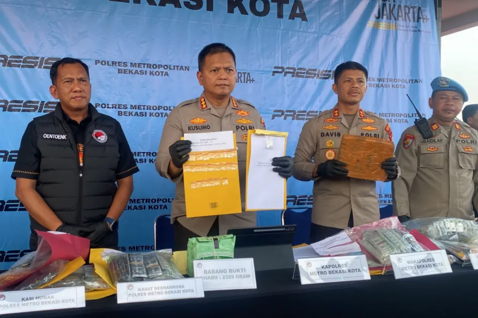 Polres Metro Bekasi Kota Bongkar Jaringan Sabu Sumatera–Jawa–Bali, Selamatkan Hingga 17.500 Jiwa