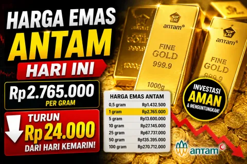 Harga Emas Antam Hari Ini Anjlok Rp24.000 per Gram, Investor Borong atau Tunggu Turun Lagi?