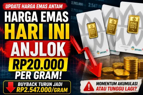 Harga Emas Antam Hari Ini Anjlok Rp20.000 per Gram, Saat Tepat Borong atau Tunggu Lagi? 